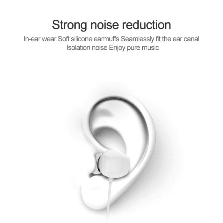 8163 USB-C / Type-C Interface Mega Bass In Ear Wired Earphone with Mic (White)