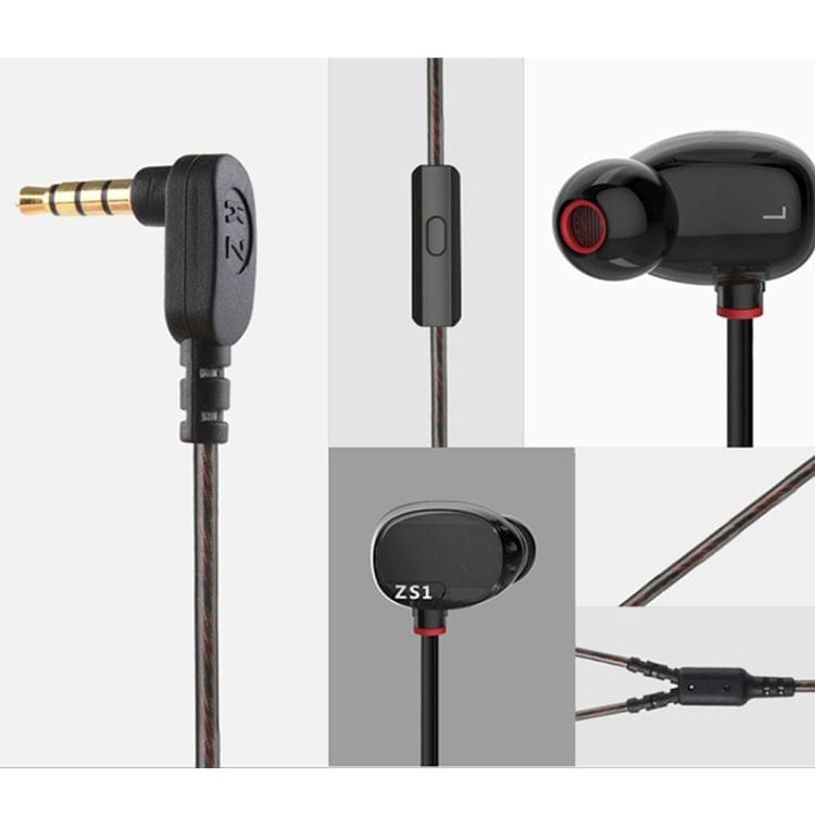 KZ ZS1 3.5mm L Type In-Ear Style Wire Control Earphone