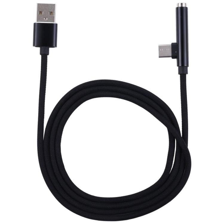 Type-C Male + USB to 3.5mm Female Cloth Earphone Audio Adapter Cable(Black)