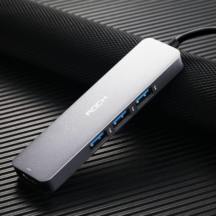 Rock USB-C to HDMI+USB3.0x3 Adapter Cable