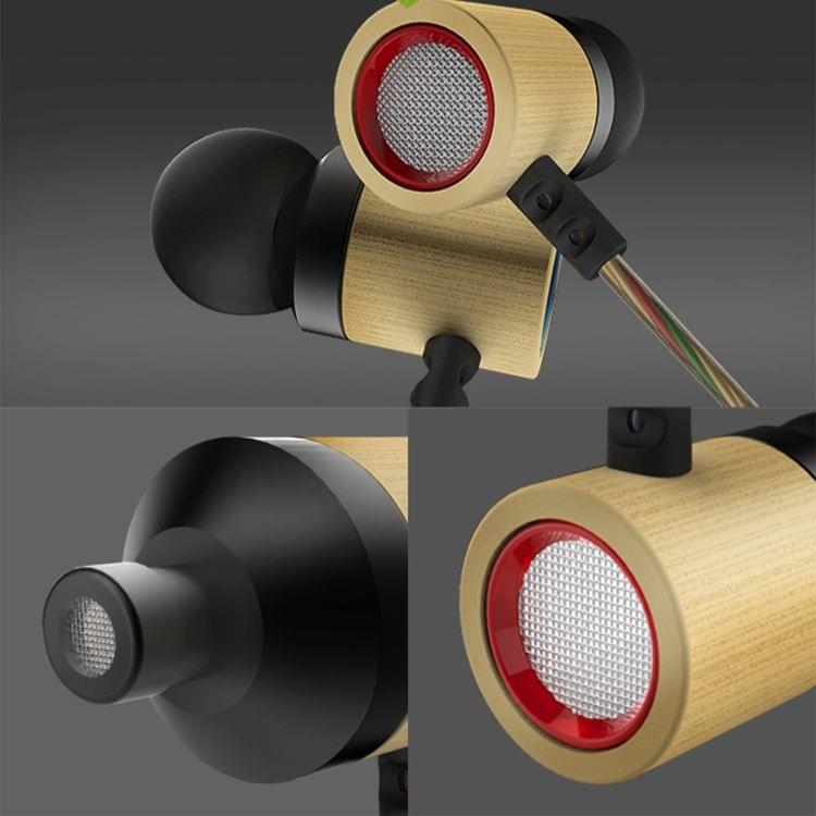 KZ ED7 3.5mm Rear Mesh Bamboo Design In-Ear Style Wire Control Earphone