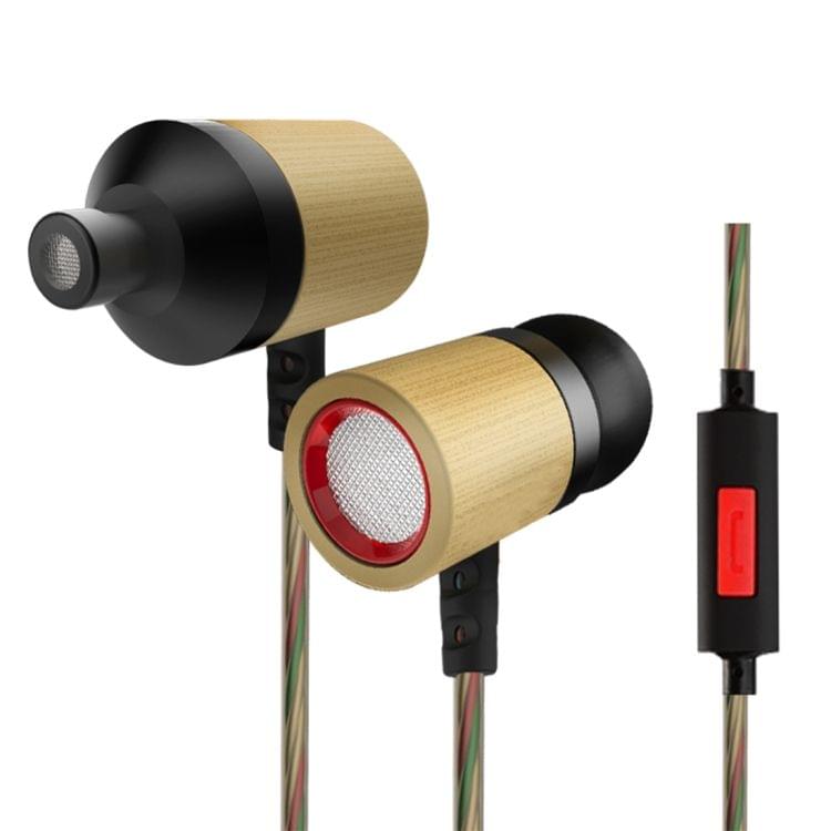 KZ ED7 3.5mm Rear Mesh Bamboo Design In-Ear Style Wire Control Earphone