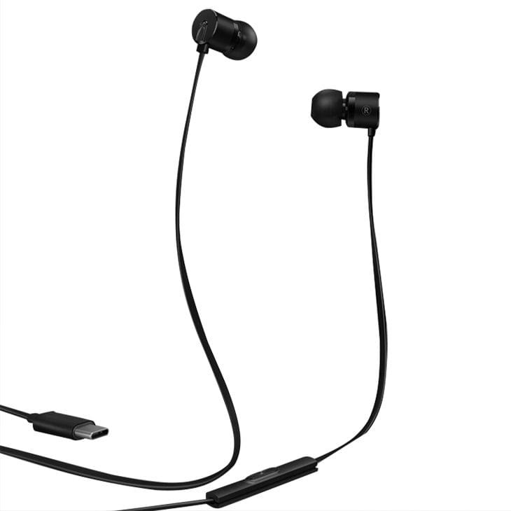 USB-C / Type-C Interface In Ear Wire-controlled Stereo Earphone for OnePlus 6T (Black)