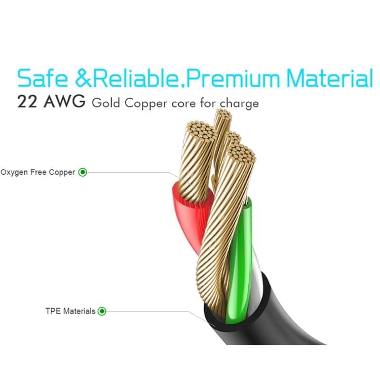 Cagabi T1 1m 2.4A Aviation Aluminum Alloy + TPE USB to Micro USB Data Sync Fast Charging Cable