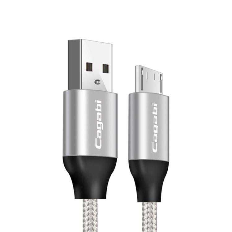 Cagabi N1-3 3m 2.4A Aviation Aluminum Alloy + Nylon Micro USB to USB Data Sync Fast Charging Cable
