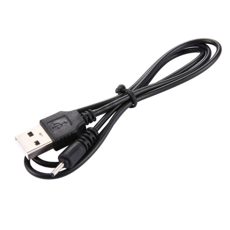 USB to 2.0mm DC Charging Cable, Length: 65cm(Black)