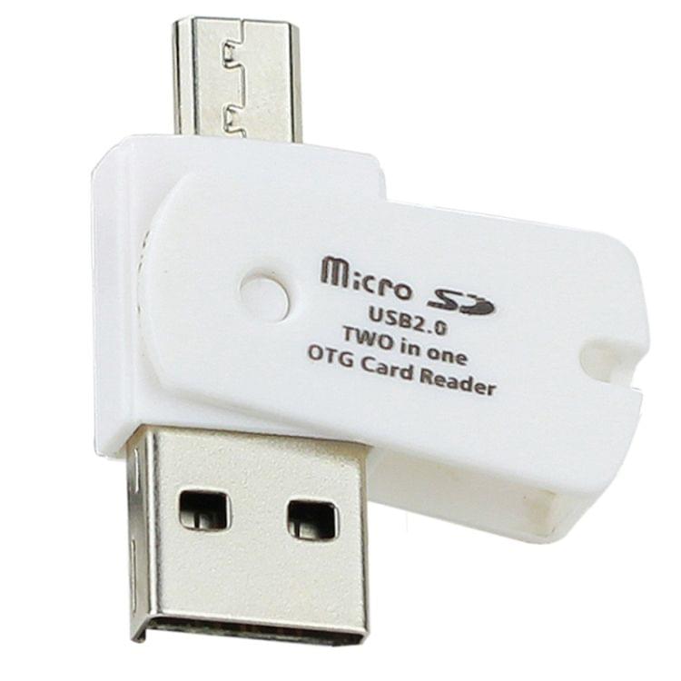 10 PCS Mini Micro USB 2.0 OTG Adapter + Micro SD / TF Card Reader for Android Phones Exteral Portable USB SD Card Reader, Color Random delivery
