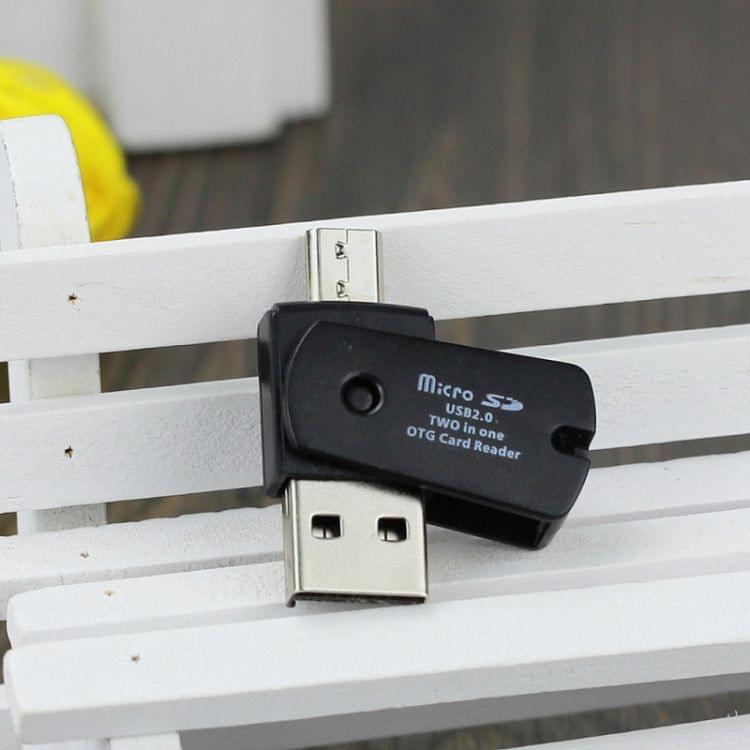 10 PCS Mini Micro USB 2.0 OTG Adapter + Micro SD / TF Card Reader for Android Phones Exteral Portable USB SD Card Reader, Color Random delivery