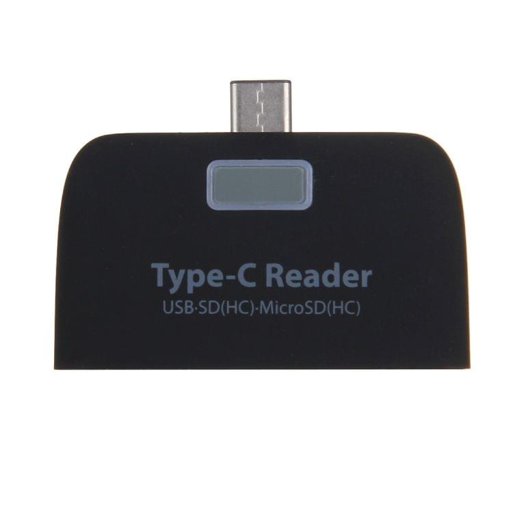 3 in 1 USB-C / Type-C 3.1 to USB 2.0 + Micro USB + SD(HC) + Micro SD Card Reader Adapter for Macbook / Google Chromebook / Nokia N1 / Letv