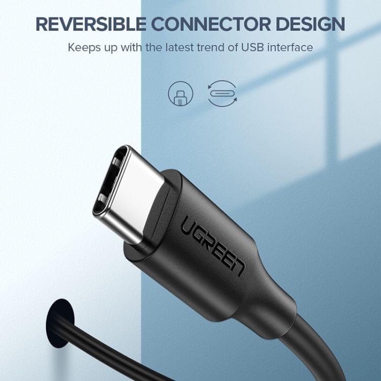 UGREEN 3A Max Output USB to USB-C / Type-C PVC Fast Charging Sync Data Cable, Length: 0.5m (White)