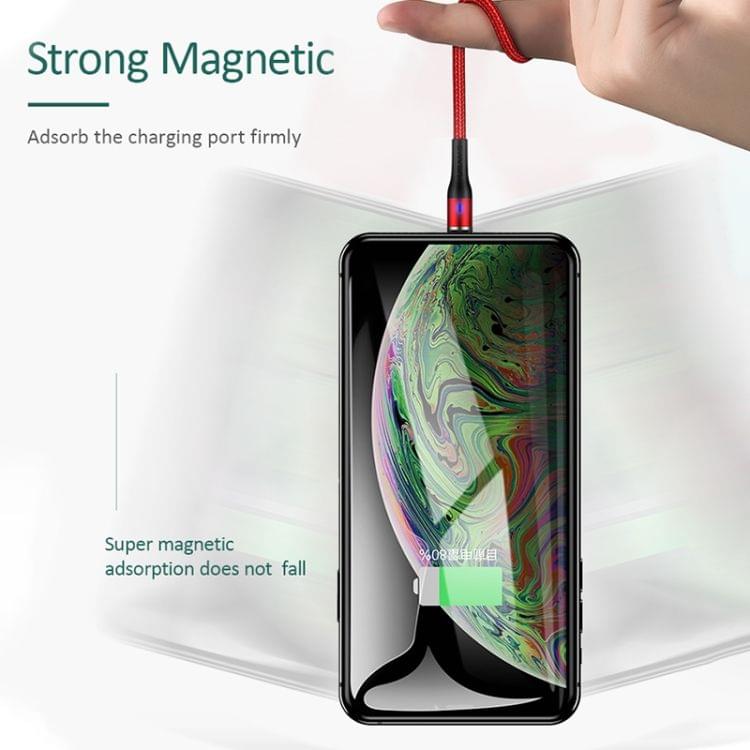 USAMS US-SJ335 U29 2 in 1 Micro USB Charging + Transmission Aluminum Alloy Magnetic Round Connector Data Cable, Length: 1m(Black)