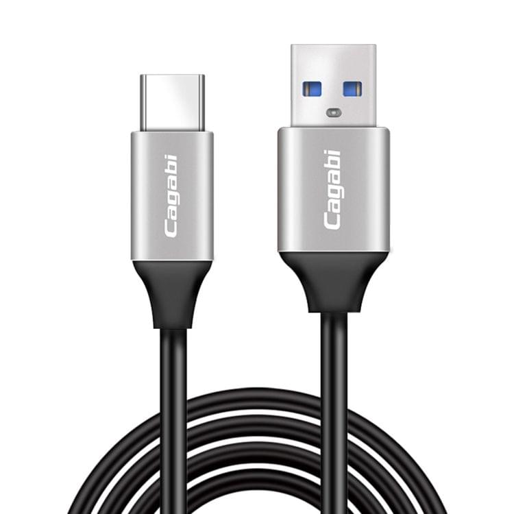 Cagabi T2 1m 2.4A Aviation Aluminum Alloy + TPE USB to USB-C / Type-C Data Sync Fast Charging Cable