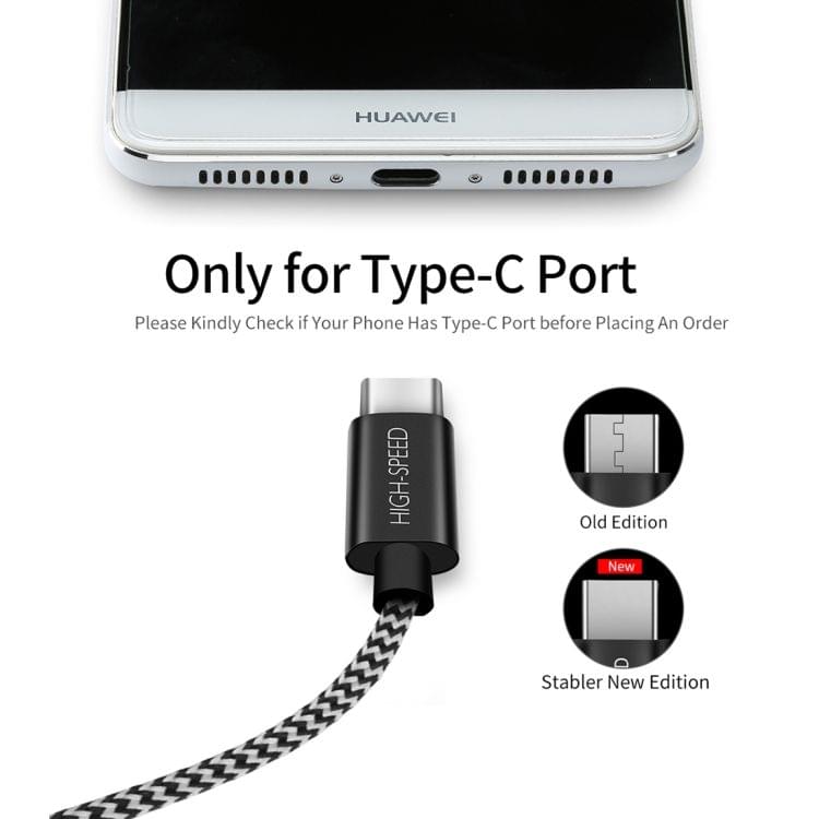 DUX DUCIS 3m 2A USB-C / Type-C Braided Data Cable