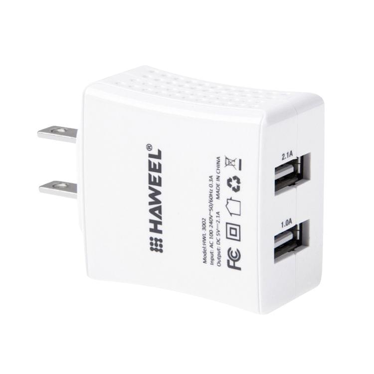 HAWEEL 2 USB Ports Max 3.1A Travel Charger with US Plug