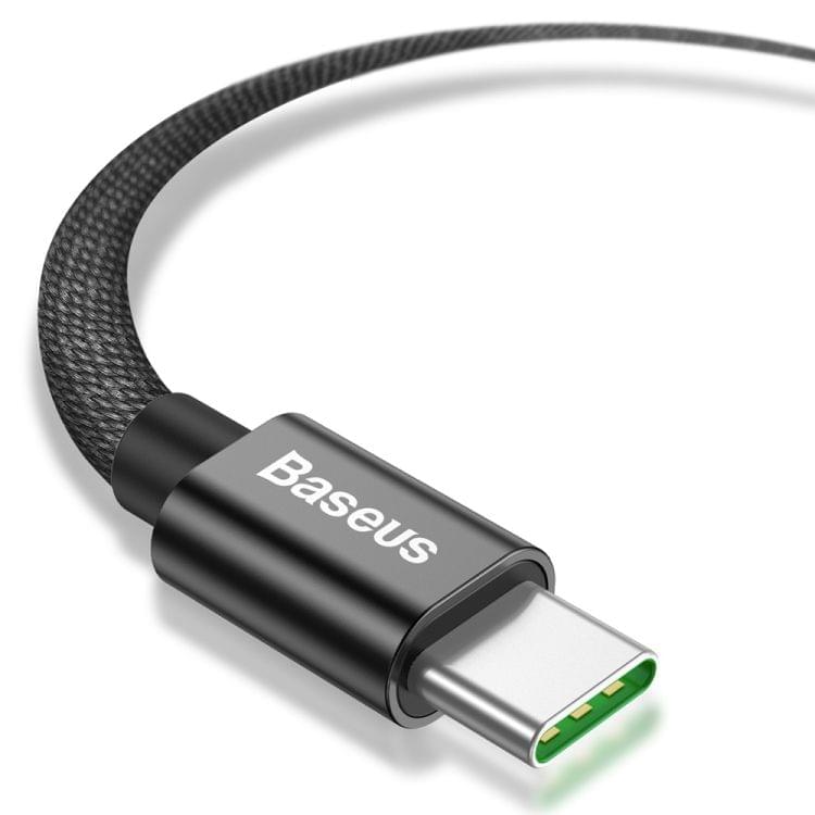 Baseus CATKC-A01 5A USB to USB-C / Type-C Dual-modet Fast Charging Cable, Cable Length: 1m(Black)
