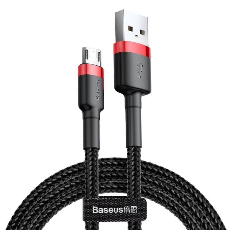 Baseus CAMKLF-A09 0.5m 2.4A USB to Micro USB Cafule Double-sided Insertion Braided Cord Data Sync Charge Cable