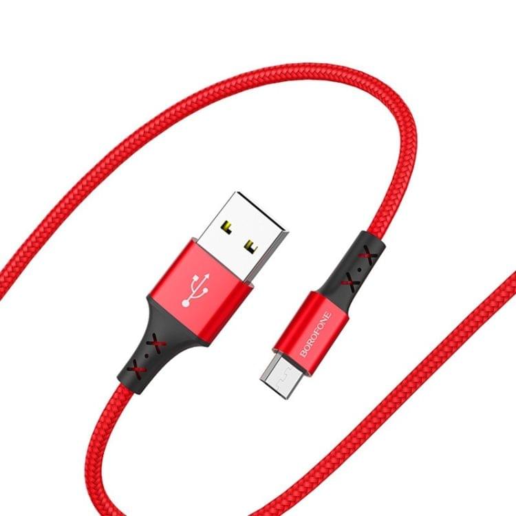 Borofone BX20 Micro USB to USB 2A Charging Data Cable for Galaxy, Huawei, Xiaomi, HTC, Sony and Other Smartphones (Red)