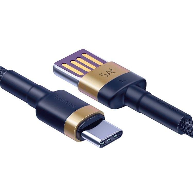 Baseus 40W Type-C / USB-C HW Double-sided Blind Insertion Quick Charging Cable, Length : 1m (Gold)