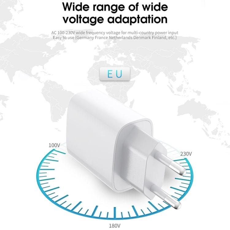 JOYROOM L-M226 2.4A Dual USB Ports Travel Charger with USB-C / Type-C Cable, EU Plug