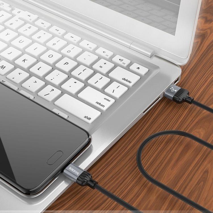 Borofone BX28 Micro USB to USB Dagnity Charging Data Cable for Galaxy, Huawei, Xiaomi, HTC, Sony and Other Smartphones (Black)
