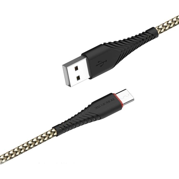 Borofone BX25 USB-C / Type-C to USB Powerful Charging Data Cable for Galaxy S8 & S8+ / LG G6 / Huawei P10 & P10 Plus / Xiaomi Mi 6 & Max 2 and other Smartphones (Black)
