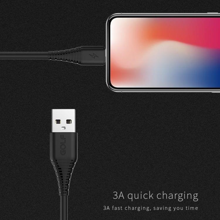 GOLF GC-64c USB-C / Type-C to USB 3A Fast Charging USB Data Cable for Galaxy S8 & S8+ / LG G6 / Huawei P10 & P10 Plus / Xiaomi Mi 6 & Max 2 and other Smartphones (Black)