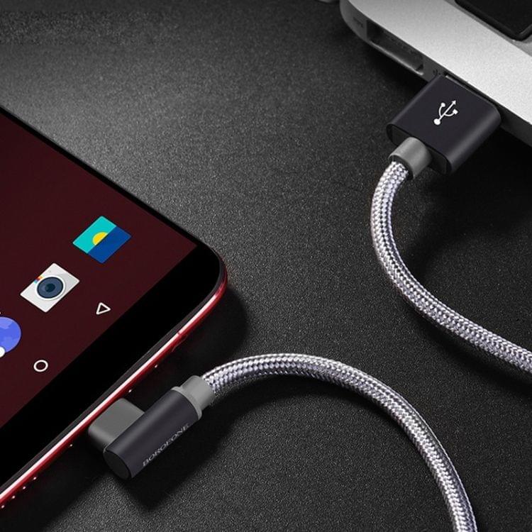 Borofone BX26 USB-C / Type-C to USB Elbow Express Charging Data Cable for Galaxy S8 & S8+ / LG G6 / Huawei P10 & P10 Plus / Xiaomi Mi 6 & Max 2 and other Smartphones (Gold)