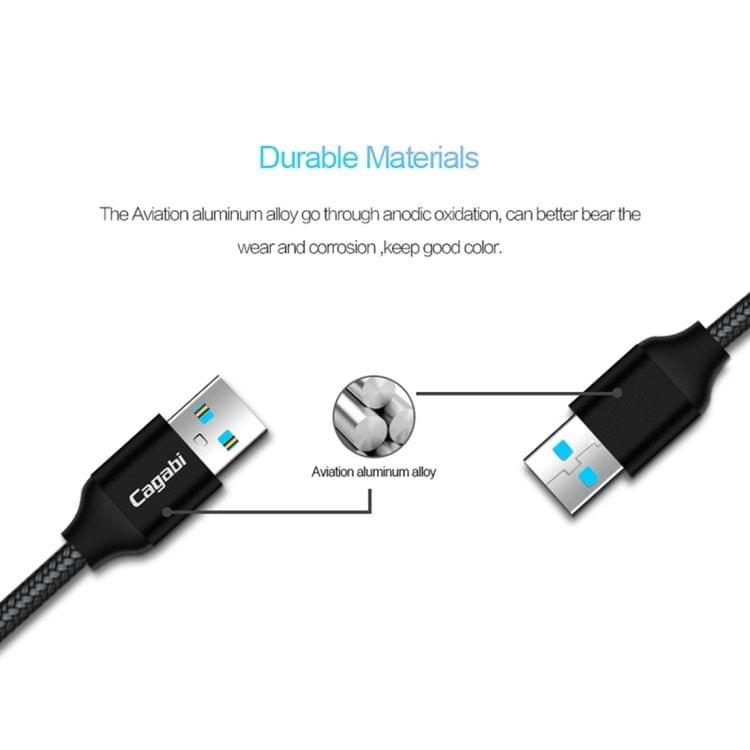 Cagabi N2-2 2m 2.4A Aviation Aluminum Alloy + Nylon USB to USB-C / Type-C Data Sync Fast Charging Cable