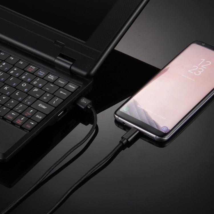 Knit Texture USB to USB-C / Type-C Data Sync Charging Cable, Cable Length: 2m, 3A Total Output, 2A Transfer Data