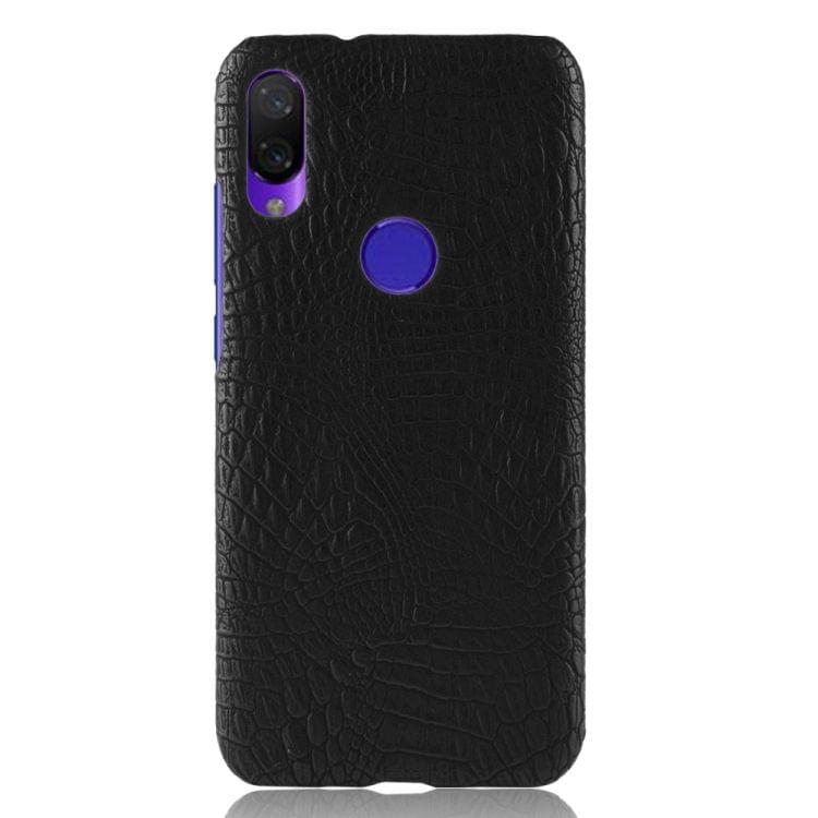 Shockproof Crocodile Texture PC + PU Case for Xiaomi Redmi Note 7 (Black)
