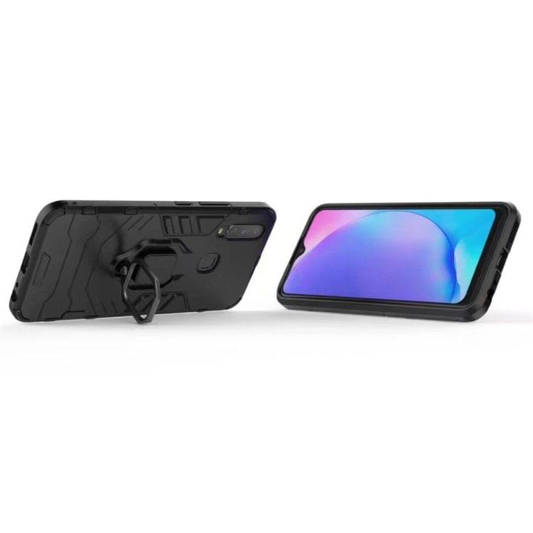 PC + TPU Shockproof Protective Case for Vivo Y17, with Magnetic Ring Holder (Black)