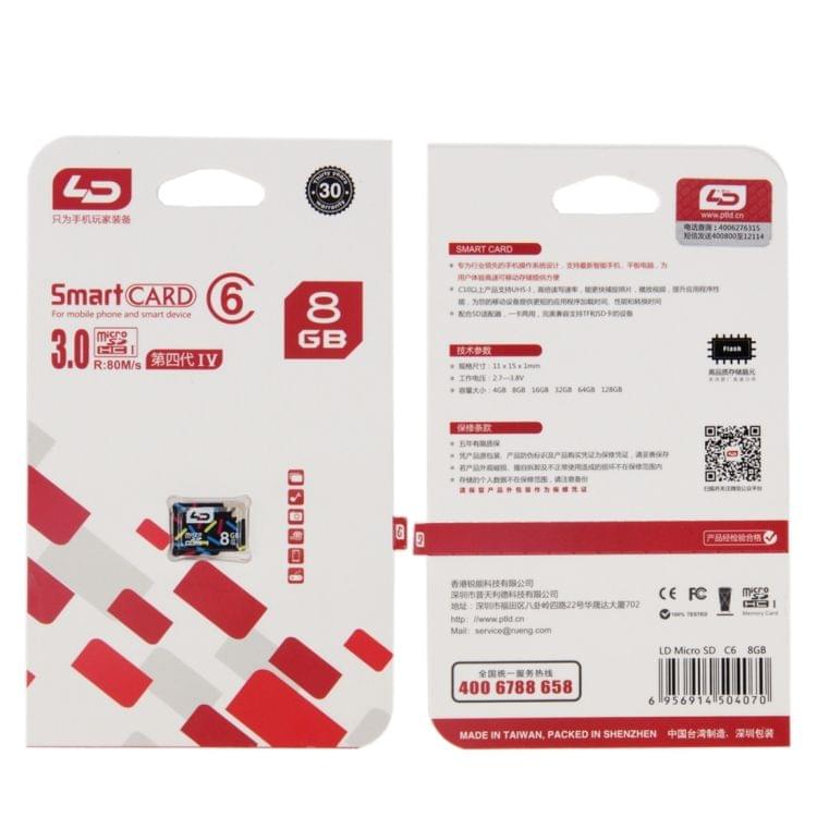 LD 8GB High Speed Class 6 TF/Micro SDHC Memory Card