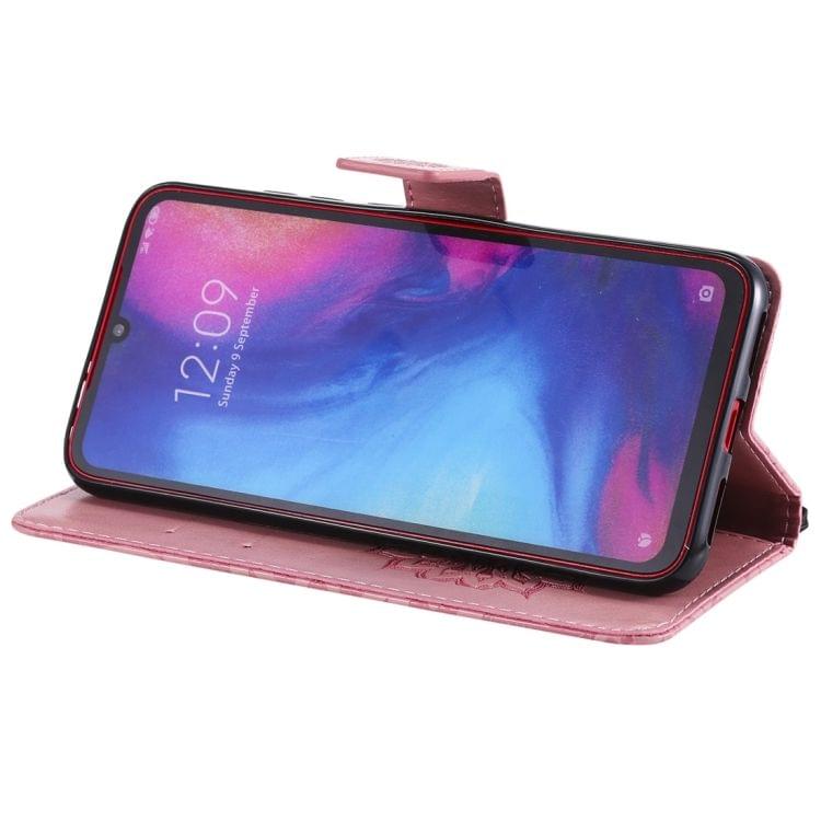 Sun Embossing Pattern Horizontal Flip Leather Case for Xiaomi Redmi Note 7, with Card Slot & Holder & Wallet & Lanyard (Pink)
