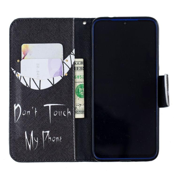 Colored Drawing Smirk Pattern Horizontal Flip Leather Case for Xiaomi Redmi Note 7 / Redmi Note 7 Pro, with Holder & Card Slots & Wallet