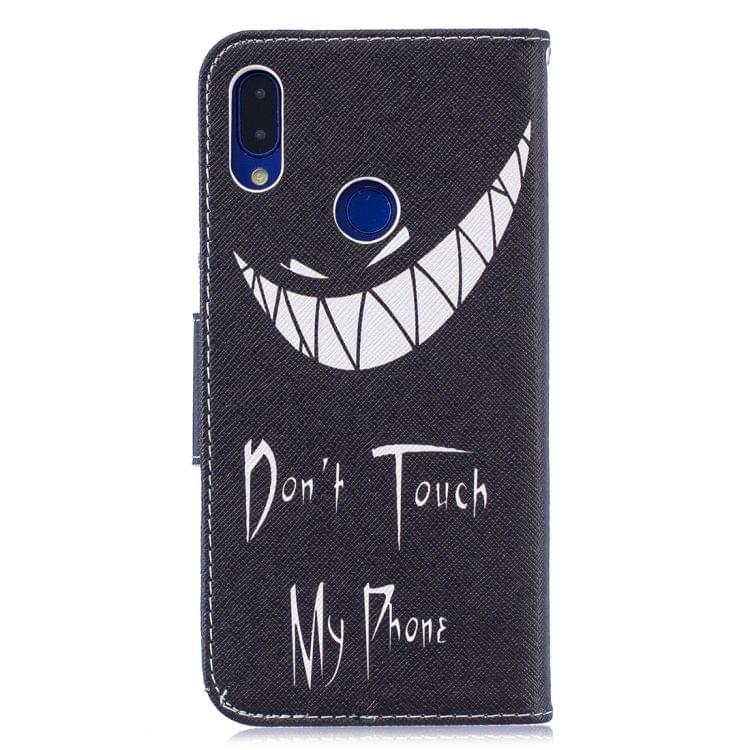 Colored Drawing Smirk Pattern Horizontal Flip Leather Case for Xiaomi Redmi Note 7 / Redmi Note 7 Pro, with Holder & Card Slots & Wallet