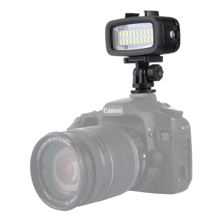 PULUZ 20 LEDs 40m Waterproof IPX8 Studio Light Video & Photo Light with Hot Shoe Base Adapter & Quick Release Buckle & Long Screw & 2 x Filter Plates for GoPro HERO5 /4 /3 /2 /1