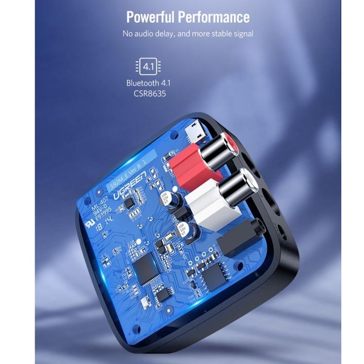 UGREEN CM106 3.5mm AUX + 2 RCA Interface Bluetooth 4.1 Wireless Bluetooth Receiver