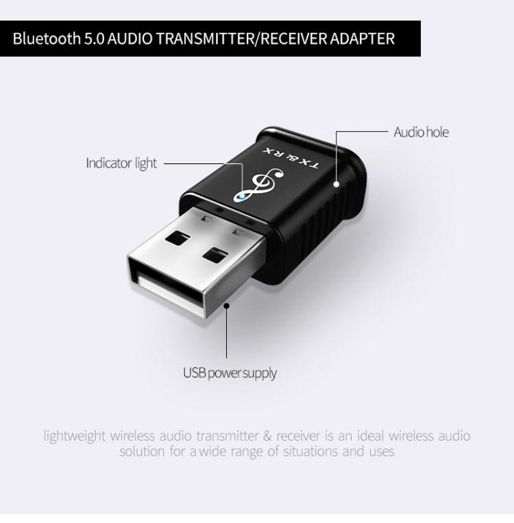 MSD168 2 in 1 Bluetooth Transmitter Receiver Mini 3.5mm AUX Stereo Wireless Bluetooth 5.0 Adapter For Car TV PC MP3