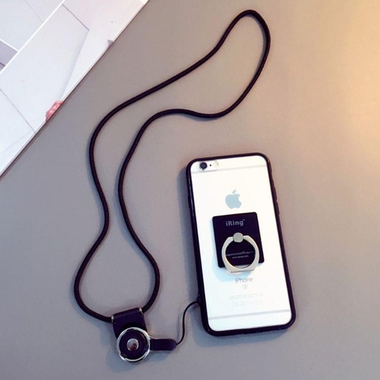 10 PCS Rotating Buckle Split Lanyard Long Neck Hanging Detachable Mobile Phone Strap(Black)