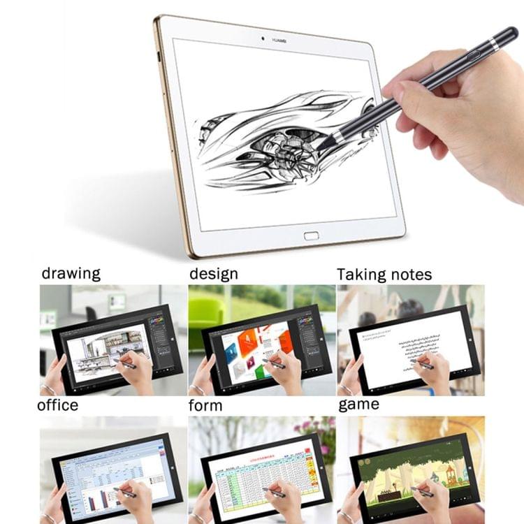 Short Universal Rechargeable Capacitive Touch Screen Stylus Pen with 2.3mm Superfine Metal Nib
