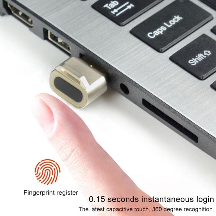 Mini USB Fingerprint Identification Logger Computer Software Protector, Support Windows10 & Windows Hllo (Black)