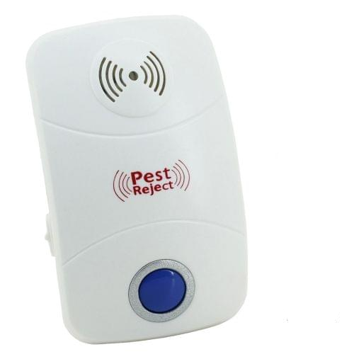 Electronic Ultrasonic Mosquito Rat Pest Control Repeller with LED Light, US Plug, AC90V-250V(White)