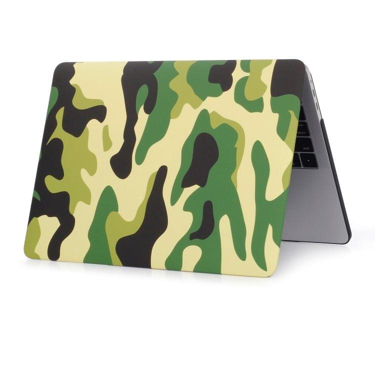 Green Camouflage Pattern Laptop Water Decals PC Protective Case for MacBook Pro 15.4 inch A1990 (2018)