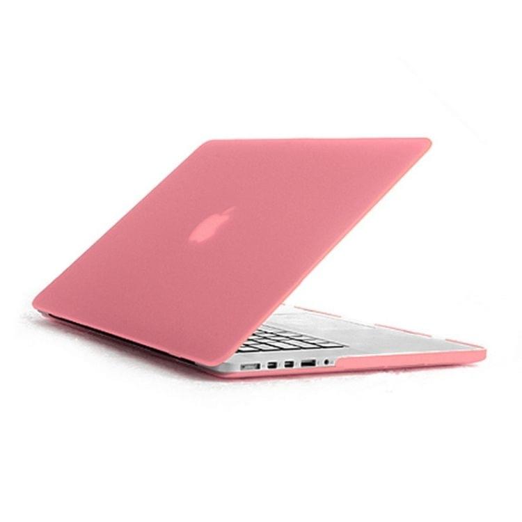 ENKAY for MacBook Pro Retina 13.3 inch (US Version) / A1425 / A1502 4 in 1 Frosted Hard Shell Plastic Protective Case with Screen Protector & Keyboard Guard & Anti-dust Plugs(Pink)