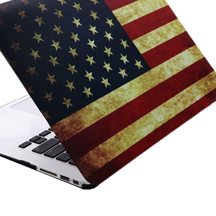 Retro US Flag Pattern Frosted Hard Plastic Protective Case for Macbook Air 13.3 inch