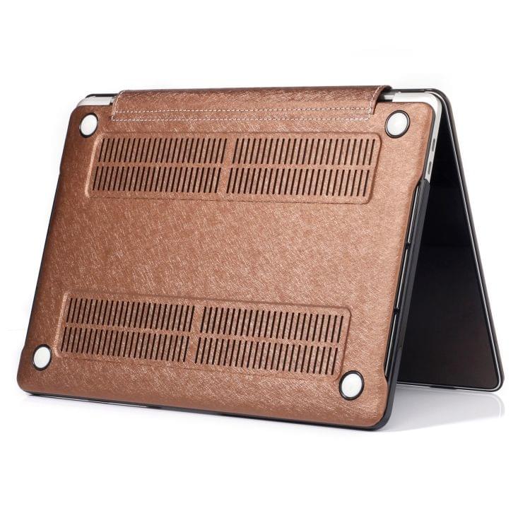 Laptop One-piece PU Leather Case for MacBook Pro 15.4 inch A1990 (2018) (Bronze)