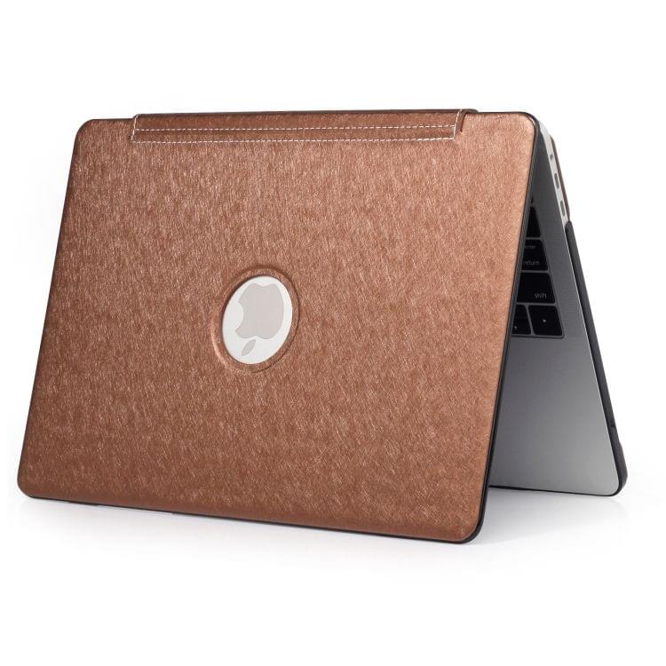 Laptop One-piece PU Leather Case for MacBook Pro 15.4 inch A1990 (2018) (Bronze)