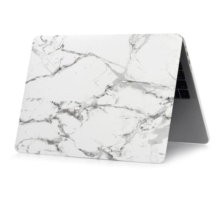 White Black Texture Marble Pattern Laptop Water Decals PC Protective Case for MacBook Pro 15.4 inch A1990 (2018)