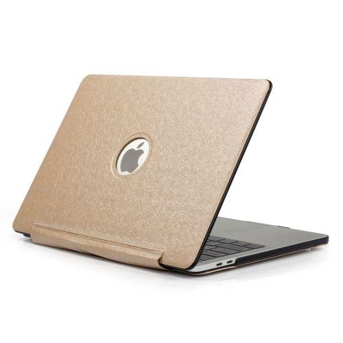 Laptop One-piece PU Leather Case for MacBook Pro 13.3 inch A1989 (2018) (Gold)
