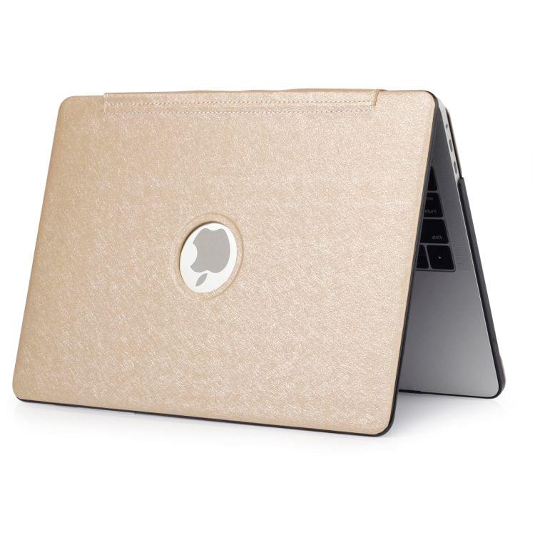 Laptop One-piece PU Leather Case for MacBook Pro 13.3 inch A1989 (2018) (Gold)